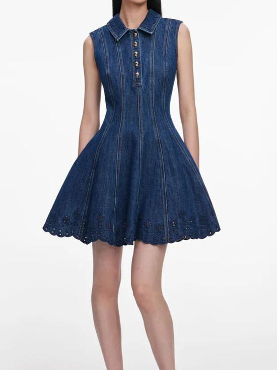 26SS 셀프 포트레이트 데님 원피스 SS26820SBL BLUE