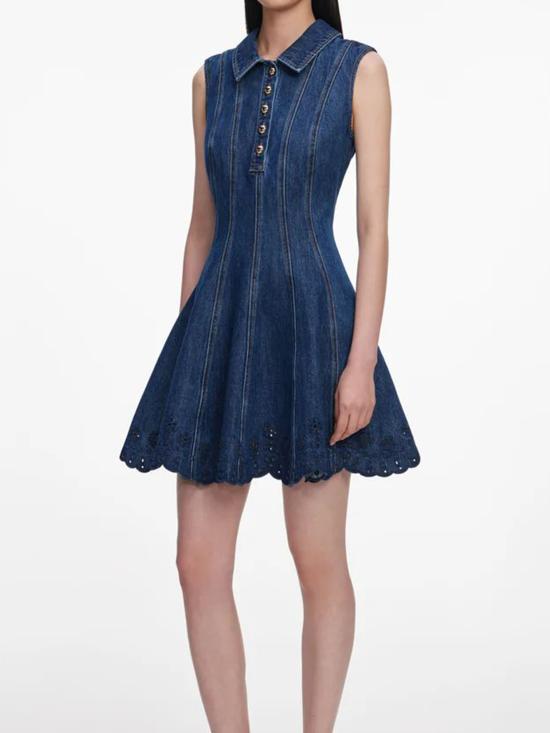 26SS 셀프 포트레이트 데님 원피스 SS26820SBL BLUE - SELF PORTRAIT