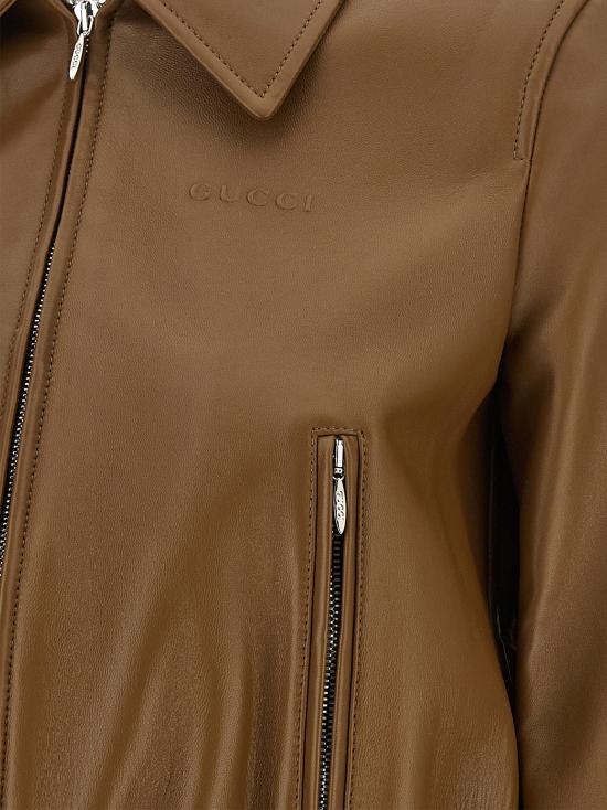 26SS 구찌 가죽 자켓 852289XNBBW2006 Beige - GUCCI