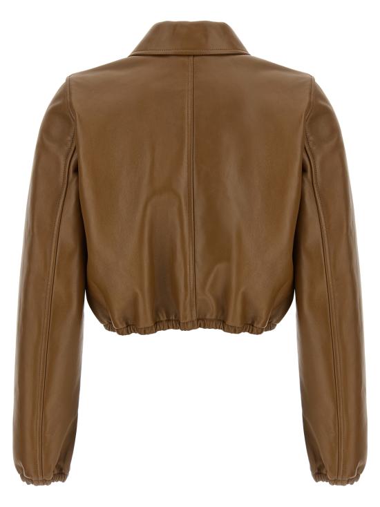 26SS 구찌 가죽 자켓 852289XNBBW2006 Beige - GUCCI