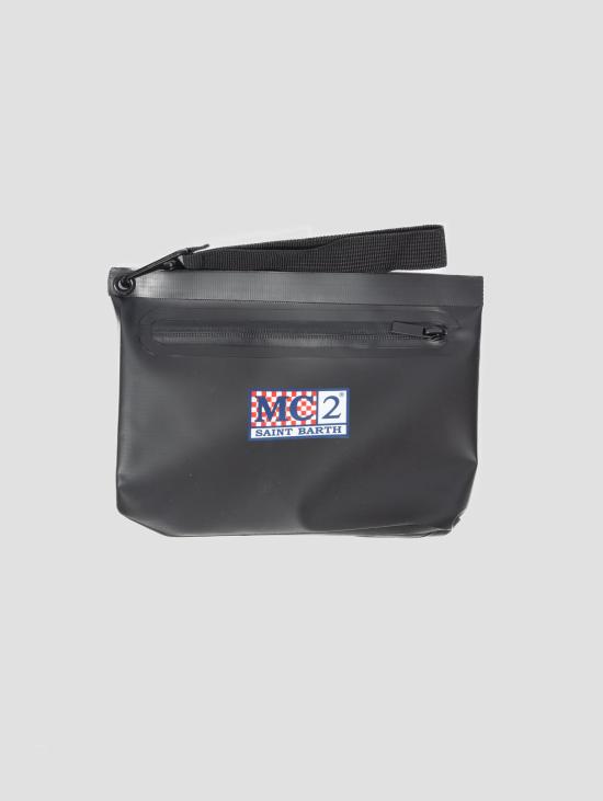 26SS 세인트바쓰 클러치/파우치 블랙 로고가 있는 PVC 파우치 - MC2 SAINT BARTH