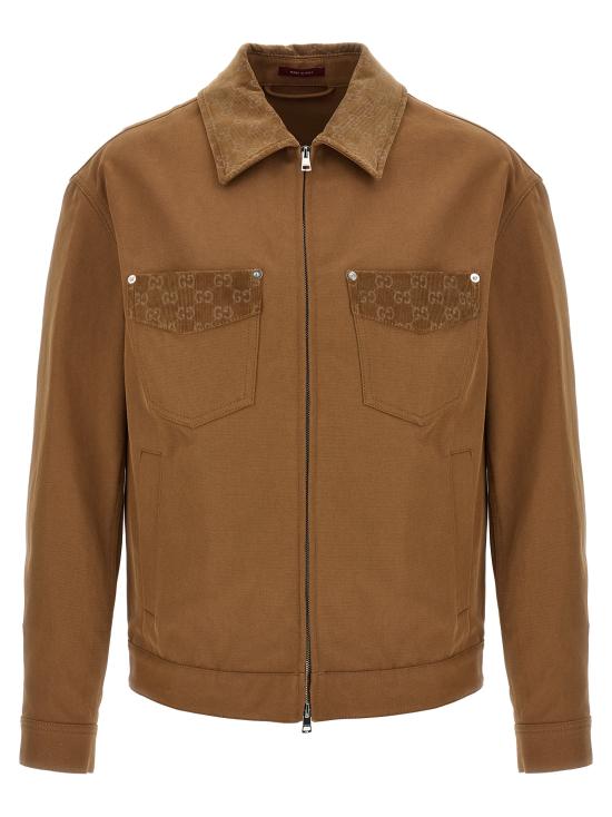 26SS 구찌 GG 디테일 집업 자켓 854304ZAUJI2630 Brown