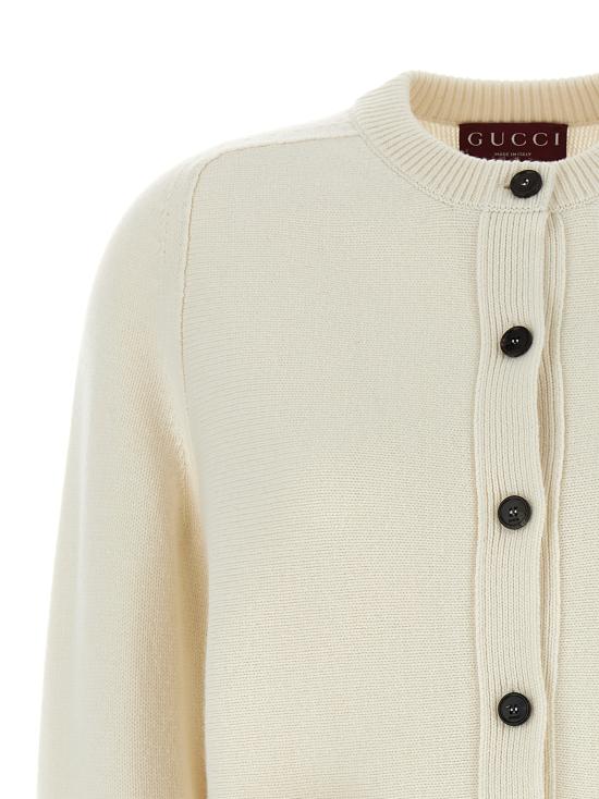 26FW 구찌 홀스빗 디테일 울 캐시미어 가디건 851977XKEVK9051 White - GUCCI