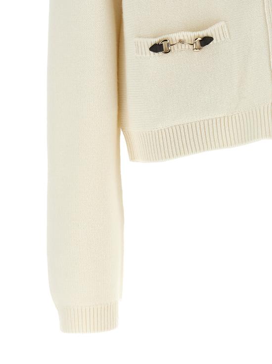 26FW 구찌 홀스빗 디테일 울 캐시미어 가디건 851977XKEVK9051 White - GUCCI