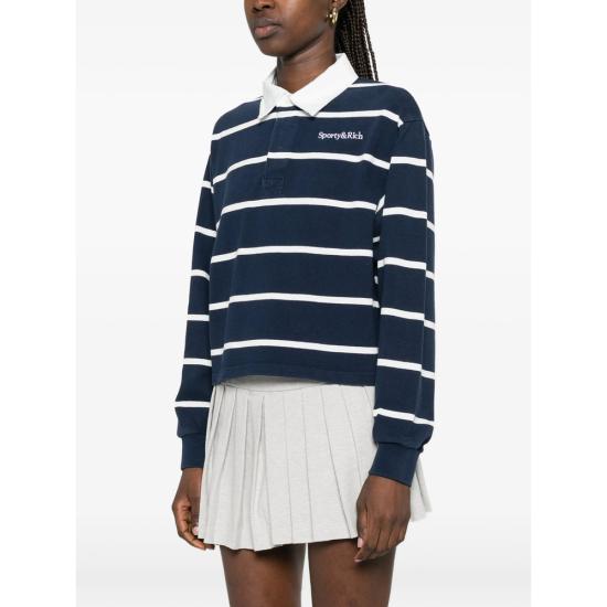 26FW 스포티앤리치 폴로 티셔츠 TO00876300BL DNAWH BLUE WHITE - SPORTY & RICH