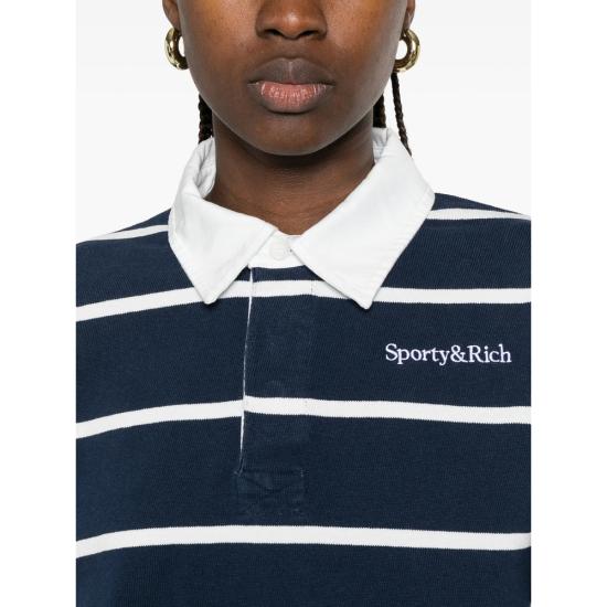 26FW 스포티앤리치 폴로 티셔츠 TO00876300BL DNAWH BLUE WHITE - SPORTY & RICH