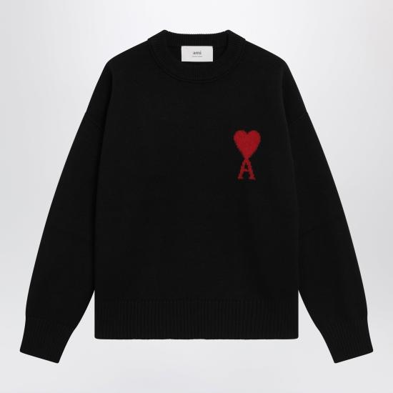 26SS 아미 빅 하트 울 크루넥 스웨터 UKS838018 Black