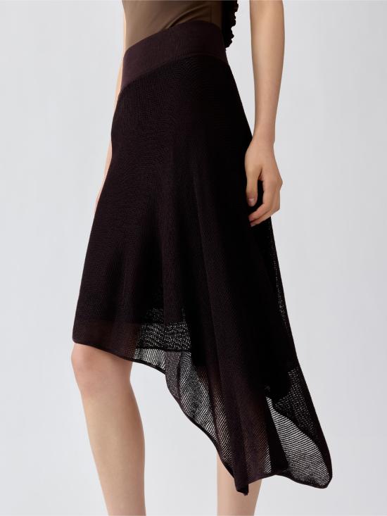 26SS 자크뮈스 미디 스커트 SKW00677AK00322 880 DARK BROWN - JACQUEMUS
