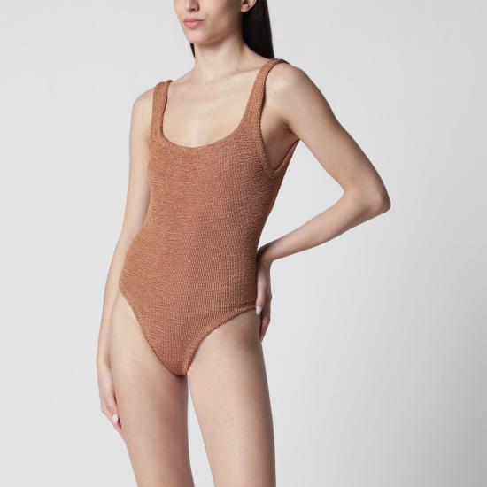 26SS 훈자 지 원피스 수영복 SQUARENY Brown
