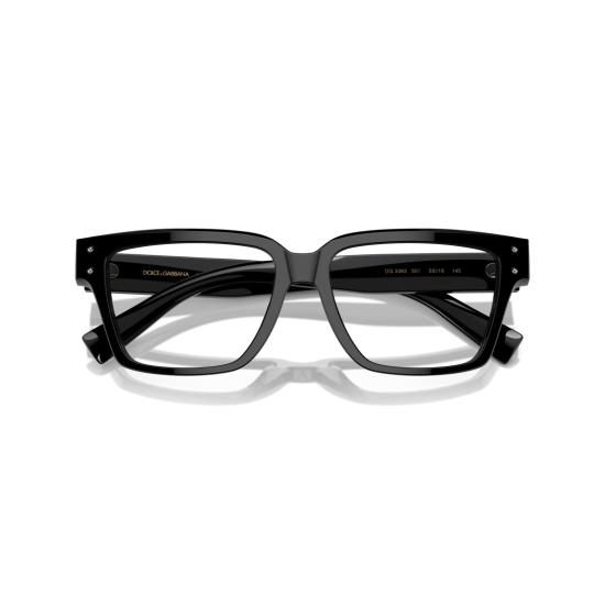 26SS 돌체앤가바나 안경 0Dg3383 직사각형 블랙 아세테이트 - DOLCE & GABBANA