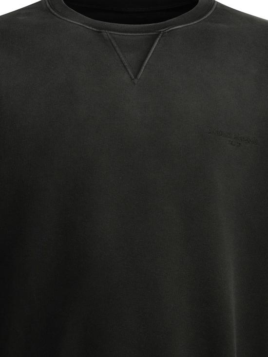 26SS 마르지엘라 긴팔 티셔츠 로고가 있는 크루넥 스웨트셔츠 블랙 - MAISON MARGIELA