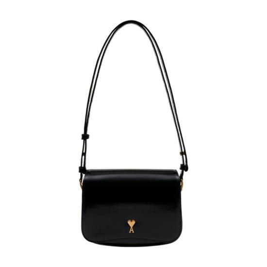 26SS 아미 스몰 하트 로고 글레이즈드 레더 파리 백 ULL717 AL0139 001 black
