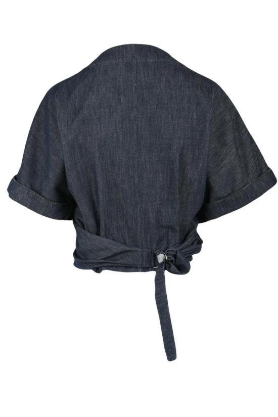 25SS 브루넬로 쿠치넬리 반팔 티셔츠 데님 블라우스 - 미드나잇 블루 - BRUNELLO CUCINELLI