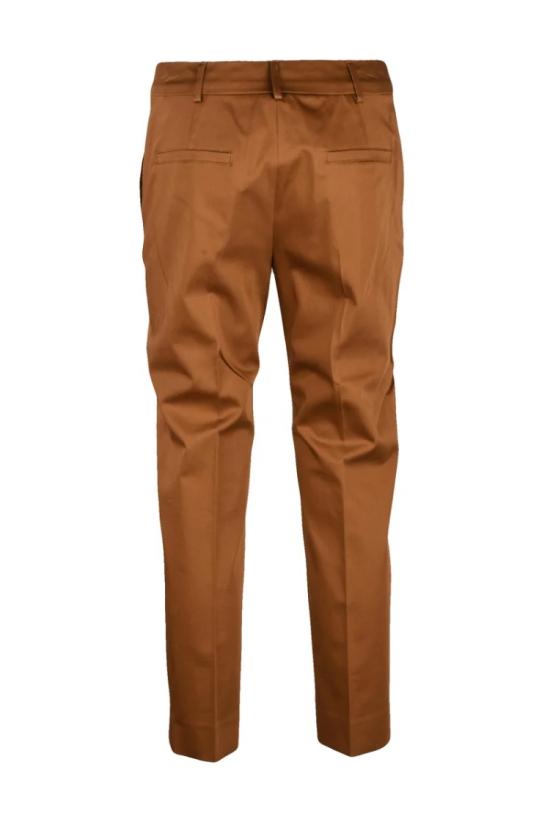 25SS 막스마라 스트레이트 팬츠 면 스판 바지 - 러스트 색상 - MAX MARA