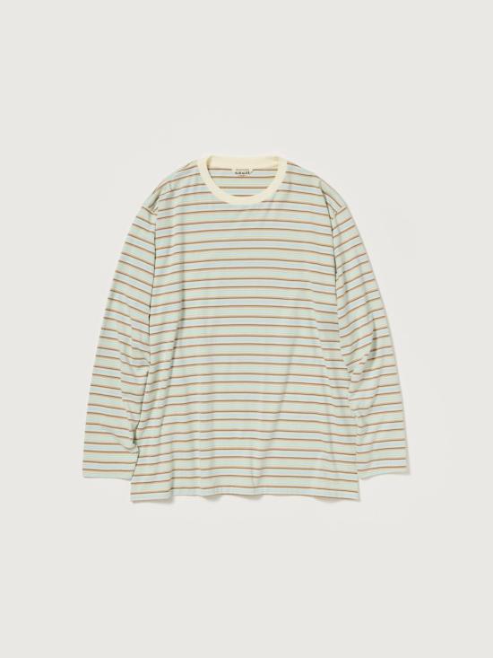 26SS 오라리 긴팔 티셔츠 A26SP01GJ FD MNT STRP FADE MINT STRIPE