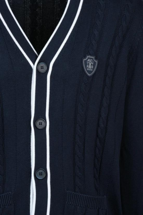  브루넬로 쿠치넬리 가디건 면 가디건 - 블루 - BRUNELLO CUCINELLI
