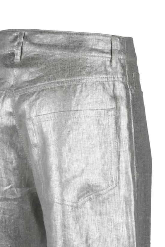 25SS 막스마라 스트레이트 팬츠 와이드 레그 린넨  - 골드 - MAX MARA