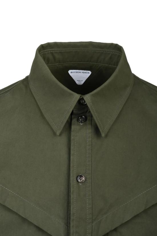  보테가베네타 반팔 셔츠 면  - 녹색 - BOTTEGA VENETA