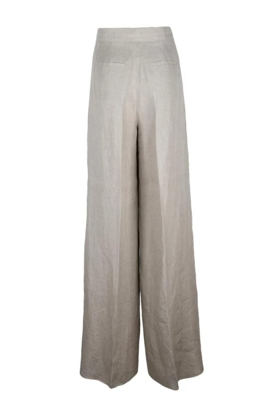 25SS 막스마라 스트레이트 팬츠 린넨 바지 - 베이지색 - MAX MARA