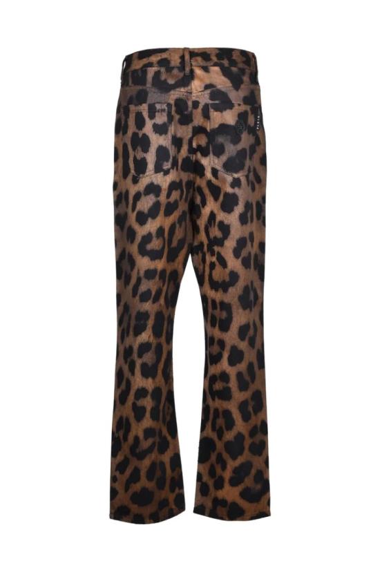  필립 플레인 스트레이트 팬츠 5포켓 청바지 - 레오파드 프린트 - PHILIPP PLEIN