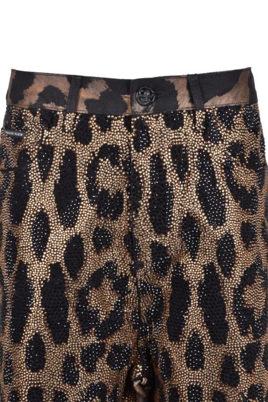  필립 플레인 스트레이트 팬츠 5포켓 청바지 - 레오파드 프린트 - PHILIPP PLEIN
