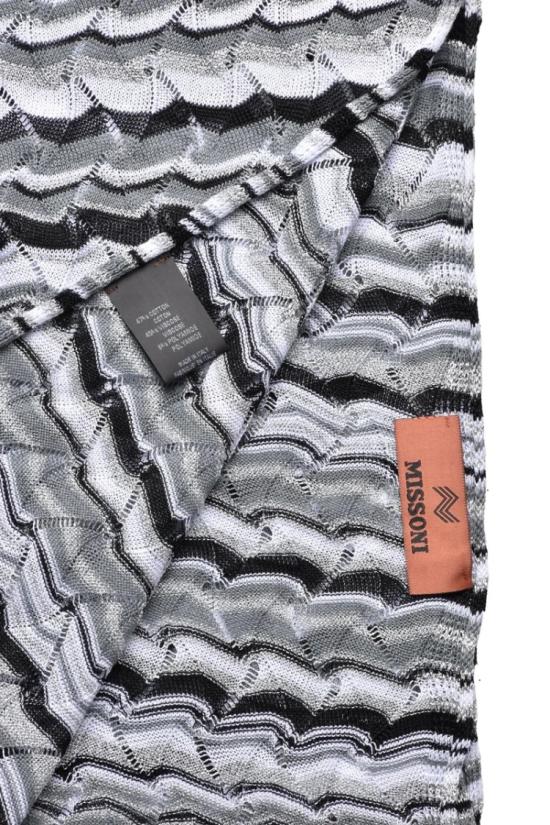 25SS 미소니 머플러/스카프 면, 비스코스, 폴리아미드 혼방 스카프 - 화이트/블랙 - MISSONI