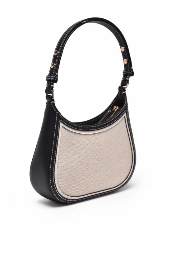 25SS 토리버치 숄더백 에머슨 캔버스  - 블랙/베이지 - TORY BURCH