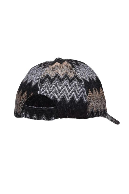25SS 미소니 볼캡 남성용 블랙 울/아크릴 - MISSONI