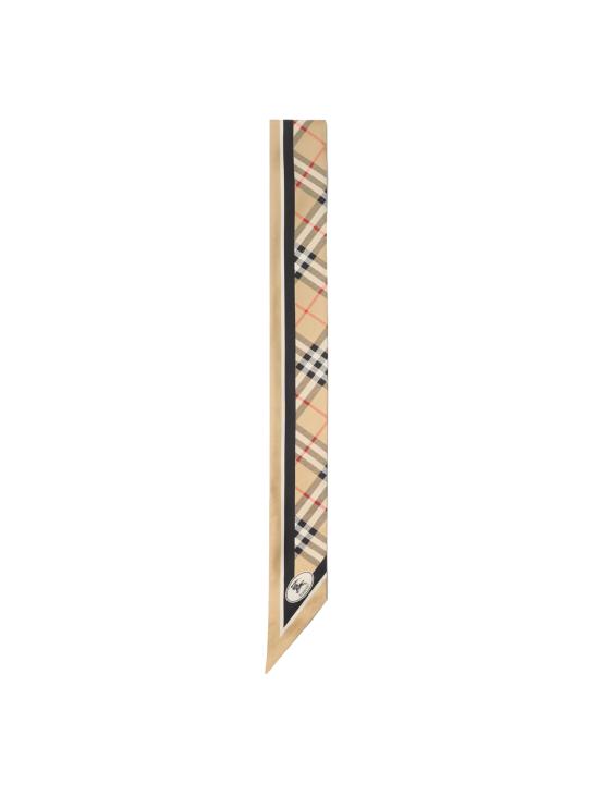 26FW 버버리 스키니 체크 나이트 스탬프 실크 스카프 8114238 A2021 SAND BEIGE - BURBERRY