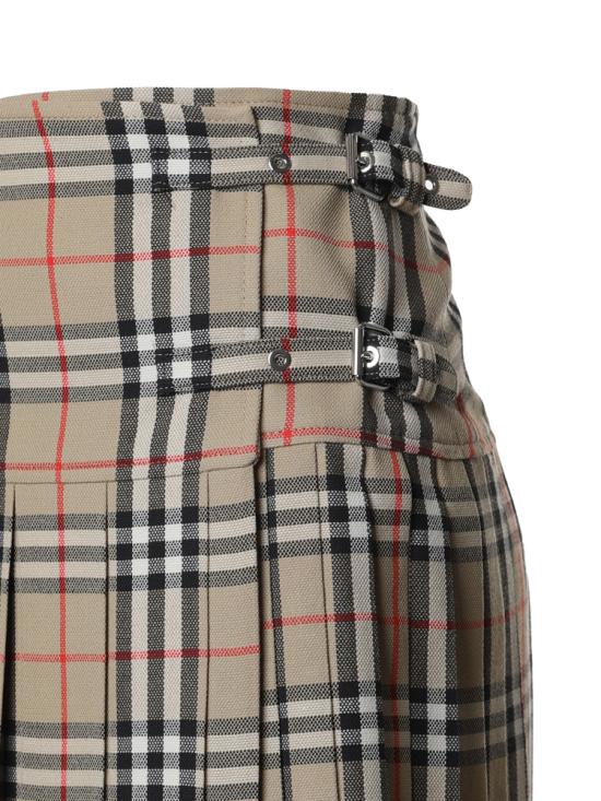 26FW 버버리 빈티지 체크 비대칭 플리츠 울 8025832 A7028 ARCHIVE BEIGE - BURBERRY