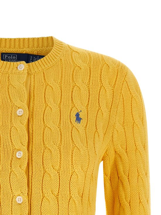 26SS 폴로 랄프로렌 폴로 자수 케이블 니트 가디건 211971868507 Yellow - POLO RALPH LAUREN