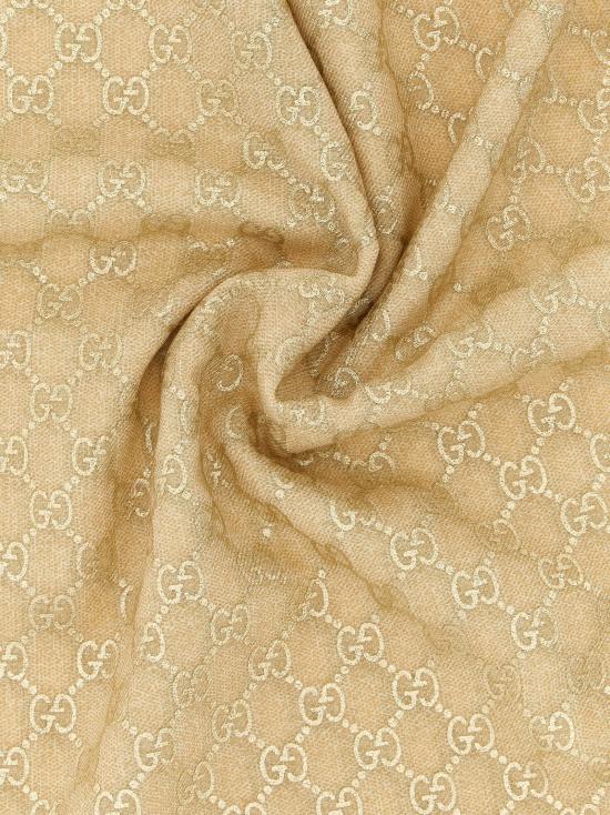 26FW 구찌 라미네이트 GG 울 숄 8100223G3489078 Beige - GUCCI