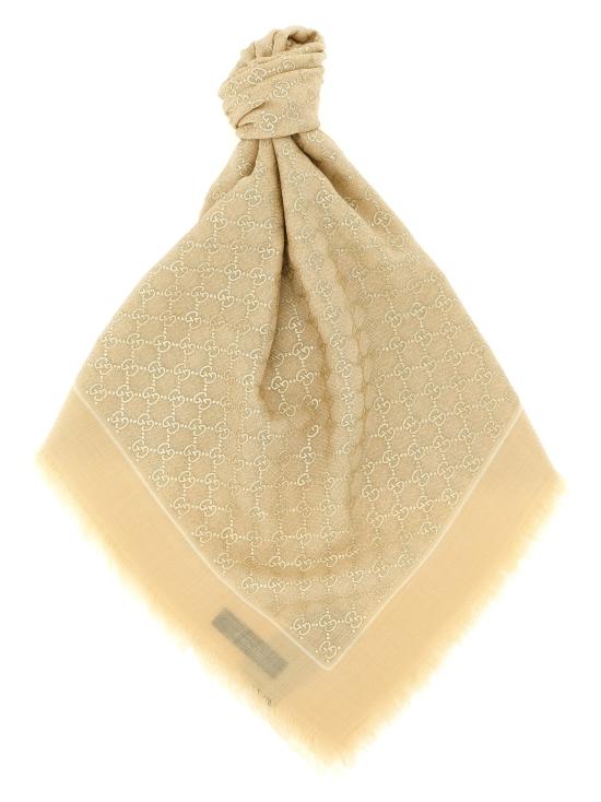 26FW 구찌 라미네이트 GG 울 숄 8100223G3489078 Beige