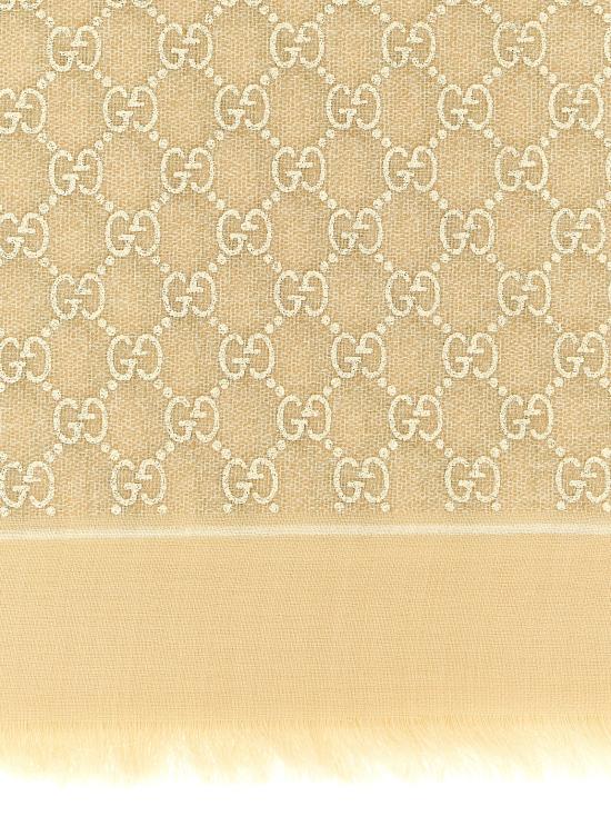 26FW 구찌 라미네이트 GG 울 숄 8100223G3489078 Beige - GUCCI