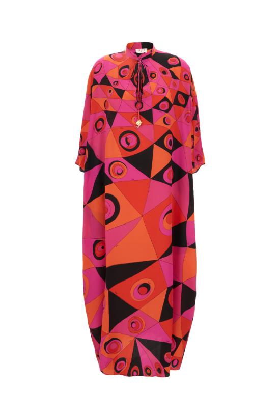 26SS 푸찌 롱 원피스 6HRL756H723 050 FUCHSIA BLACK