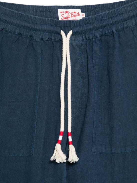 26SS 세인트바쓰 트레이닝/조거 팬츠 CAA000100119LCALAIS LINEN 61 BLUE NAVY - MC2 SAINT BARTH