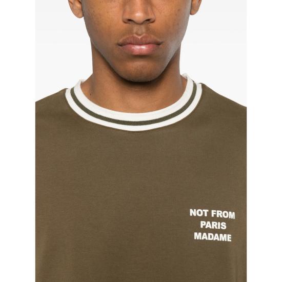 26FW 드롤드무슈 반팔 티셔츠 L TS189 CO0002 KAKI GREEN - DROLE DE MONSIEUR