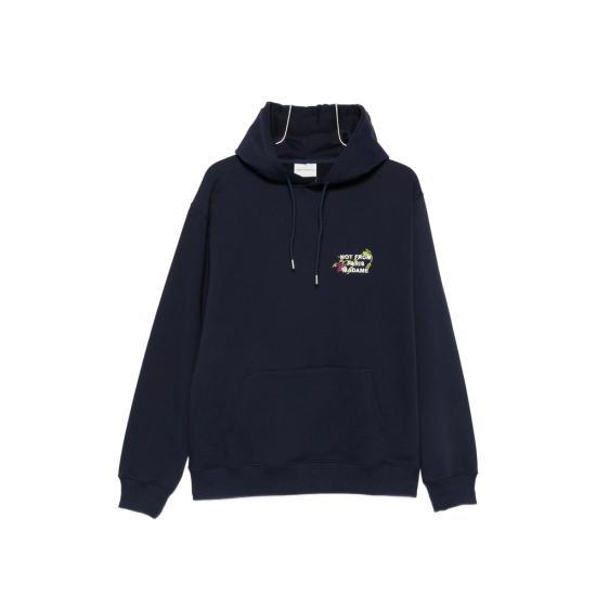 26FW 드롤드무슈 후드 티셔츠 L HO208 CO127 NAVY BLUE