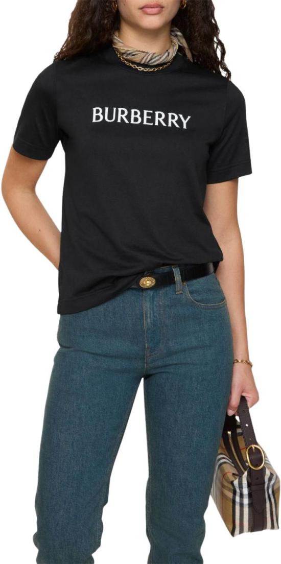 26SS 버버리 로고 코튼 티셔츠 8118977A1189 BLACK - BURBERRY