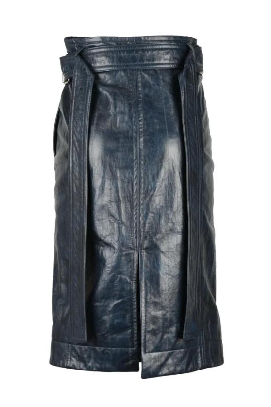  보테가베네타 미디 스커트 가죽 미디  - 블루 - BOTTEGA VENETA