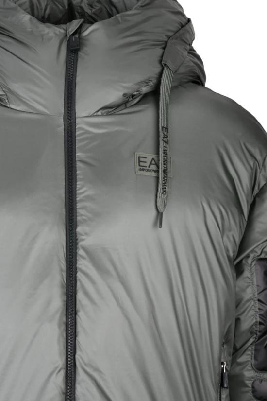  엠포리오 아르마니 숏패딩 지퍼 달린 다운 재킷 - 녹색 - EMPORIO ARMANI