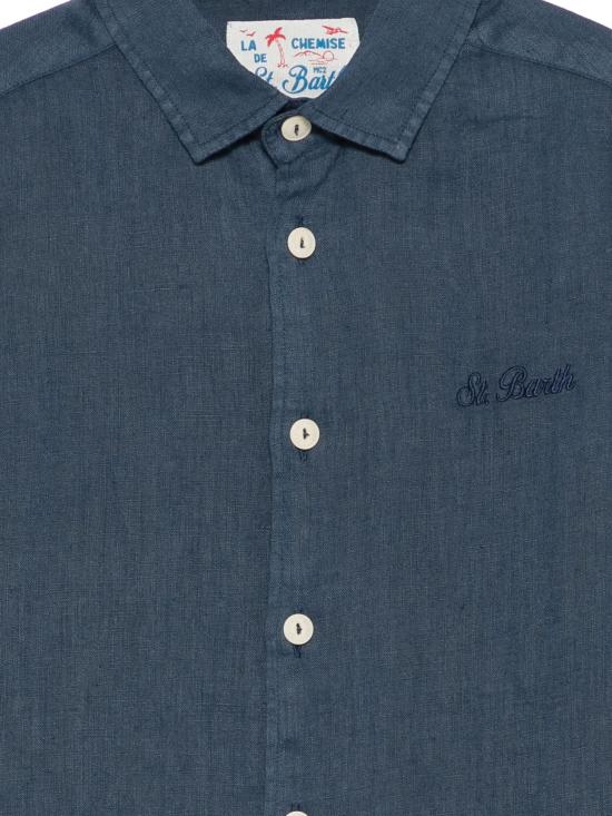 26SS [키즈] 세인트바쓰 셔츠 AGN000100119LAGNES K LINEN 61 BLUE NAVY - MC2 SAINT BARTH