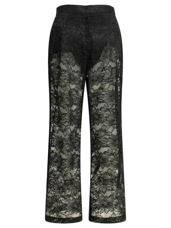 26SS 막스마라 스포츠막스 스트레이트 팬츠 캐주얼 레이스 팬츠 블랙 - SPORTMAX