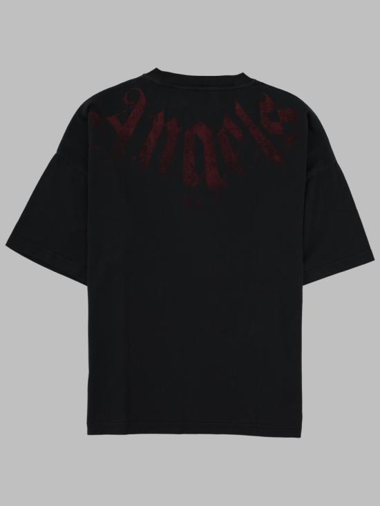 26FW 팜앤젤스 빅 넥 로고 루즈 티셔츠 PMAA10DS26 JER0021028 BLACK - PALM ANGELS