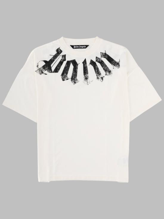26FW 팜앤젤스 빅 넥 로고 루즈 티셔츠 PMAA10DS26 JER0020310 WHITE