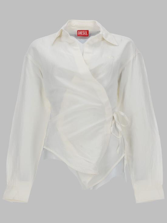 26SS 디젤 C-Delphos 린넨 블렌드 셔츠 A21995 0PGBS129 WHITE