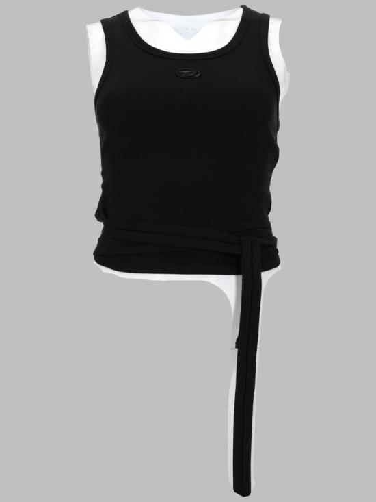 26SS 디젤 T-앙키 테일 S1 크롭 탑 A21019 0EJAI9XX BLACK