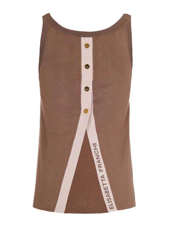 26SS 엘리자베타프랜치 민소매 티셔츠 TK72S61E2727ARGILLABURRO Brown - ELISABETTA FRANCHI