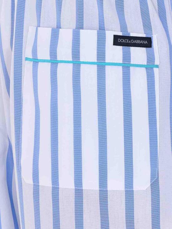 26SS 돌체앤가바나 스트라이프 포플린 쇼츠 FTDJHTFR52WS8051 Blue - DOLCE & GABBANA