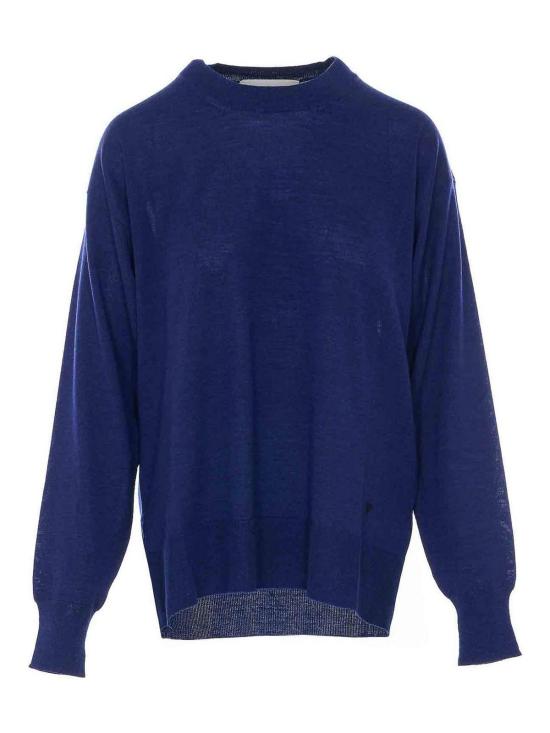 26SS 아미 씬 울 크루넥 아미 드 하트 스웨터 UKS856KN0066A021 Blue